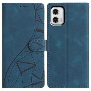 For Motorola Moto G73 Triangles Embossed Leather Phone Case(Blue)