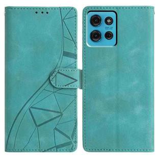 For Motorola Moto G75 5G Triangles Embossed Leather Phone Case(Green)
