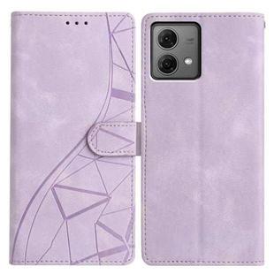 For Motorola Moto G84 Triangles Embossed Leather Phone Case(Purple)