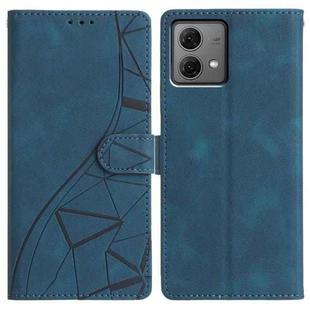 For Motorola Moto G84 Triangles Embossed Leather Phone Case(Blue)