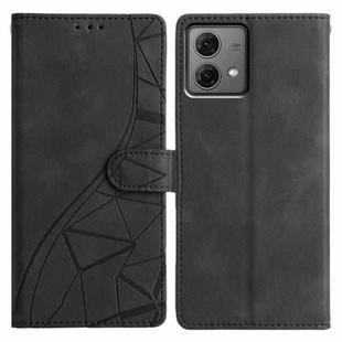 For Motorola Moto G84 Triangles Embossed Leather Phone Case(Black)