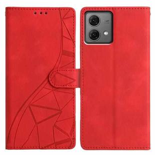 For Motorola Moto G84 Triangles Embossed Leather Phone Case(Red)