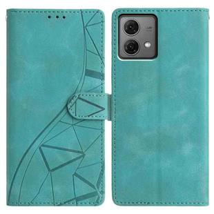 For Motorola Moto G84 Triangles Embossed Leather Phone Case(Green)