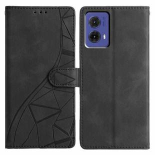 For Motorola Moto G85 Triangles Embossed Leather Phone Case(Black)