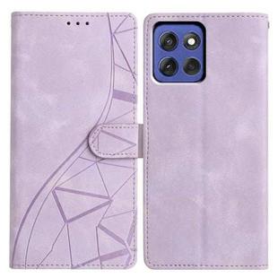 For Motorola Moto G Stylus 5G 2025 Triangles Embossed Leather Phone Case(Purple)