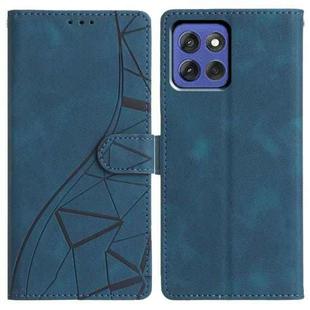 For Motorola Moto G Stylus 5G 2025 Triangles Embossed Leather Phone Case(Blue)