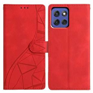 For Motorola Moto G Stylus 5G 2025 Triangles Embossed Leather Phone Case(Red)