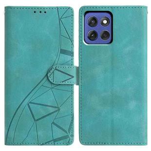 For Motorola Moto G Stylus 5G 2025 Triangles Embossed Leather Phone Case(Green)
