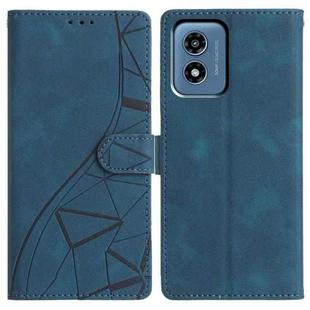For Motorola Moto G Play 2024 Triangles Embossed Leather Phone Case(Blue)