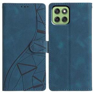 For Motorola Edge 60 Triangles Embossed Leather Phone Case(Blue)