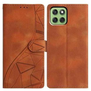 For Motorola Edge 60 Triangles Embossed Leather Phone Case(Brown)