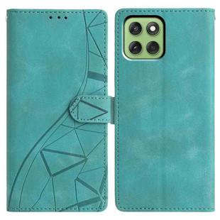 For Motorola Edge 60 Triangles Embossed Leather Phone Case(Green)