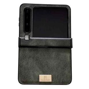 For Huawei Pura X Crazy Horse Texture Three-stage Leather Phone Case(Green)