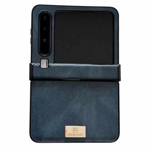 For Huawei Pura X Crazy Horse Texture Three-stage Leather Phone Case(Blue)