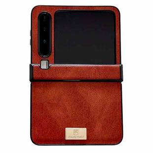 For Huawei Pura X Crazy Horse Texture Three-stage Leather Phone Case(Red)