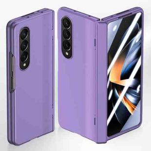 For Samsung Galaxy Z Fold4 5G Integrated Spring Axis Skin Feel Phone Case(Purple)