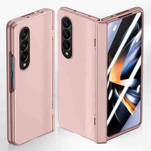 For Samsung Galaxy Z Fold4 5G Integrated Spring Axis Skin Feel Phone Case(Rose Gold)
