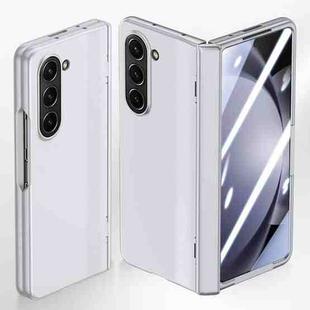 For Samsung Galaxy Z Fold5 5G Integrated Spring Axis Skin Feel Phone Case(Silver)