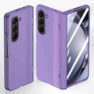 For Samsung Galaxy Z Fold5 5G Integrated Spring Axis Skin Feel Phone Case(Purple)