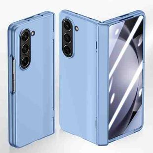 For Samsung Galaxy Z Fold5 5G Integrated Spring Axis Skin Feel Phone Case(Blue)