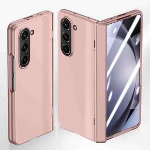 For Samsung Galaxy Z Fold6 5G Integrated Spring Axis Skin Feel Phone Case(Rose Gold)