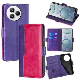 For Xiaomi Civi 5 Pro 5G Contrast Color Side Buckle Leather Phone Case(Purple + Rose Red)