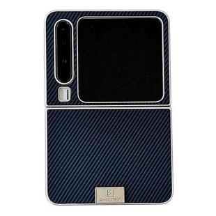 For Huawei Pura X Kevlar Carbon Fiber Ultra-thin Nameplate Shockproof Phone Case(Dark Blue)
