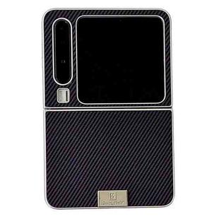 For Huawei Pura X Kevlar Carbon Fiber Ultra-thin Nameplate Shockproof Phone Case(Purple)