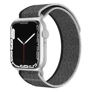 For Apple Watch 46mm / 49mm / 45mm / 44mm xDfind Dual-Section Loop Nylon Watch Band(Black Grey)