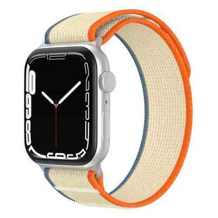 For Apple Watch 46mm / 49mm / 45mm / 44mm xDfind Dual-Section Loop Nylon Watch Band(Orange Beige)