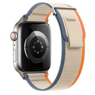 For Apple Watch 42mm / 41mm / 40mm / 38mm xDfind Dual-Section Loop Nylon Watch Band(Orange Beige)