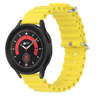 22mm xDfind Ocean Style Silicone Solid Color Watch Band(Yellow)