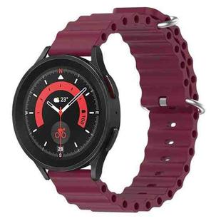 22mm xDfind Ocean Style Silicone Solid Color Watch Band(Wine Red)