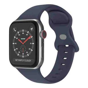 For Apple Watch 46mm / 49mm / 45mm / 44mm xDfind Butterfly Buckle Silicone Watch Band(Dark Blue)