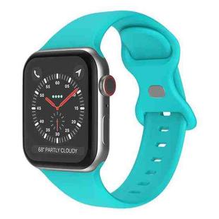 For Apple Watch 42mm / 41mm / 40mm / 38mm xDfind Butterfly Buckle Silicone Watch Band(Teal Green)