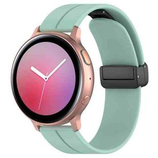 20mm xDfind  Flat Head Groove Folding Black Buckle Silicone Watch Band(Teal)