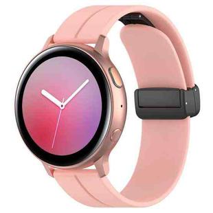 22mm xDfind  Flat Head Groove Folding Black Buckle Silicone Watch Band(Light Pink)