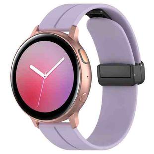 22mm xDfind  Flat Head Groove Folding Black Buckle Silicone Watch Band(Purple)