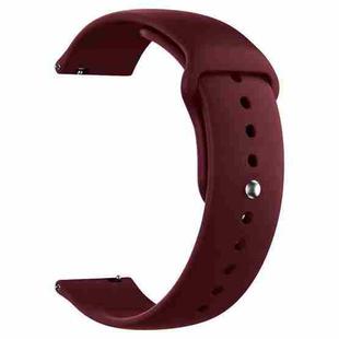22mm xDfind Pure Color Silicone Watch Band(Wine Red)
