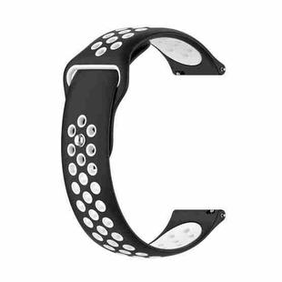 22mm xDfind Two-color Silicone Watch Band(Black White)