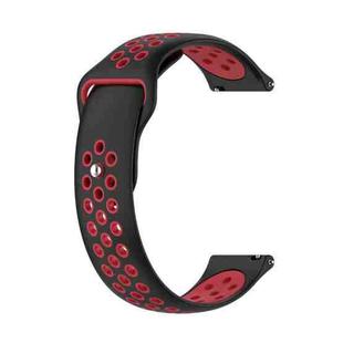 22mm xDfind Two-color Silicone Watch Band(Black Red)