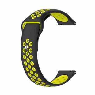 22mm xDfind Two-color Silicone Watch Band(Black Yellow)