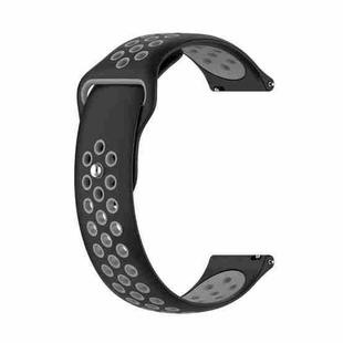 22mm xDfind Two-color Silicone Watch Band(Black Grey)