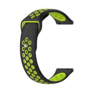 22mm xDfind Two-color Silicone Watch Band(Black Lime Green)