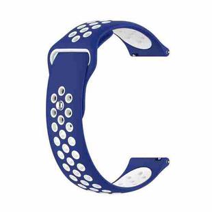 22mm xDfind Two-color Silicone Watch Band(Blue White)