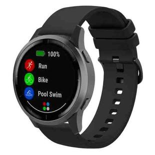 22mm xDfind Flat Pure Color Silicone Watch Band(Black)