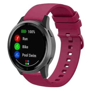 22mm xDfind Flat Pure Color Silicone Watch Band(Purple Red)
