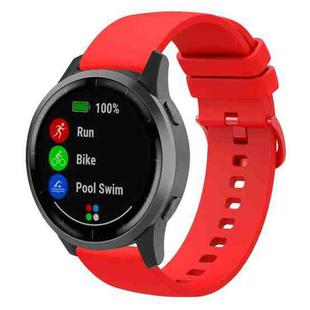 22mm xDfind Flat Pure Color Silicone Watch Band(Red)