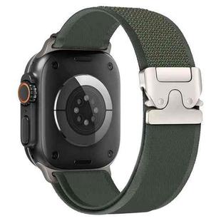 For Apple Watch 42mm / 41mm / 40mm / 38mm xDfind Titanium Buckle Snap Button Loop Nylon Watch Band(Green)