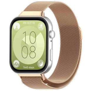 For Huawei Watch Fit3 xDfind Milanese Metal Watch Band(Rose Gold)